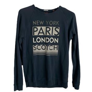 Scotch & Soda navy blue men’s Size XL New‎ York Paris London crewneck sweatshirt